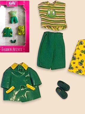 1998 Barbie Kelly Fashion Avenue Frog Outfits Complete Set #20621